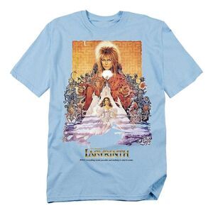 Labyrinth Unisex Adult Movie Poster T-Shirt / Light Blue